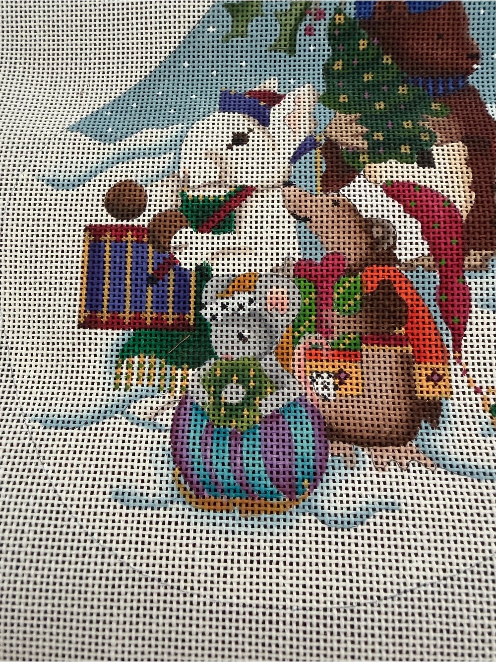 Needlepoint XL stocking- threads, guide and frame - Picture 4 of 6